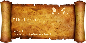 Mik Imola névjegykártya
